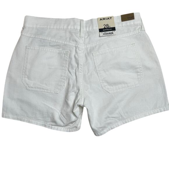Ariat NWT White Denim Boyfriend Shorts 28R, Western, Festival - Picture 2 of 8